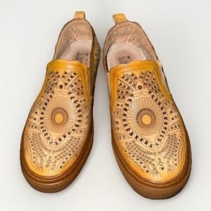 Spring Step L'Artiste Women's Leather Slip-On Shoes Size US 7 Comfort Geometric